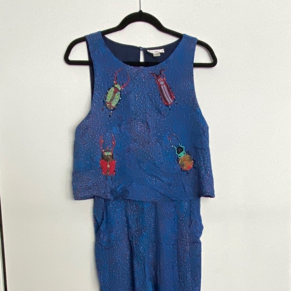 Unique Scarab Beaded Jumpsuit - Conditions Apply (at Anthropologie) - Size Small